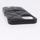 CHANEL iPhone11 iPhone Case Caviar Skin Black CC Auth BA15247V-6