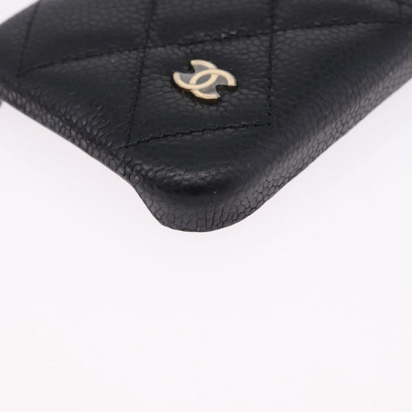 CHANEL iPhone11 iPhone Case Caviar Skin Black CC Auth BA15247V