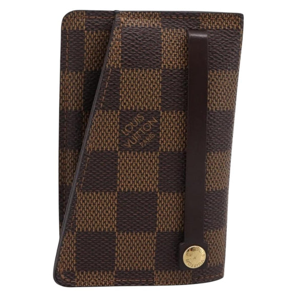 LOUIS VUITTON Damier Ebene Clochette GM Key Case N42240 LV Auth BA15251