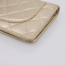 CHANEL Matelasse Long Wallet Lamb Skin Gold CC Auth BA15252-15