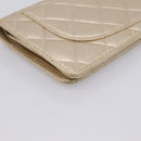 CHANEL Matelasse Long Wallet Lamb Skin Gold CC Auth BA15252-16
