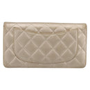 CHANEL Matelasse Long Wallet Lamb Skin Gold CC Auth BA15252-2