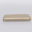 CHANEL Matelasse Long Wallet Lamb Skin Gold CC Auth BA15252-5