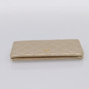 CHANEL Matelasse Long Wallet Lamb Skin Gold CC Auth BA15252-6