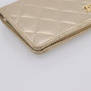 CHANEL Matelasse Long Wallet Lamb Skin Gold CC Auth BA15252-14