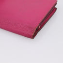 HERMES Bearn Soufflet Wallet Leather Pink Auth BA15253-15