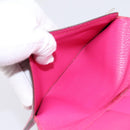 HERMES Bearn Soufflet Wallet Leather Pink Auth BA15253-19