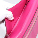 HERMES Bearn Soufflet Wallet Leather Pink Auth BA15253-23