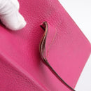 HERMES Bearn Soufflet Wallet Leather Pink Auth BA15253-10