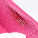 HERMES Bearn Soufflet Wallet Leather Pink Auth BA15253-11