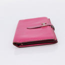 HERMES Bearn Soufflet Wallet Leather Pink Auth BA15253-4