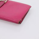 HERMES Bearn Soufflet Wallet Leather Pink Auth BA15253-7