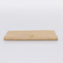 CHANEL Matelasse Long Wallet Lamb Skin Beige Gold CC Auth BA15254-6