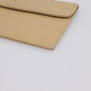 CHANEL Matelasse Long Wallet Lamb Skin Beige Gold CC Auth BA15254-8