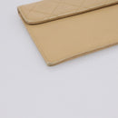 CHANEL Matelasse Long Wallet Lamb Skin Beige Gold CC Auth BA15254-9