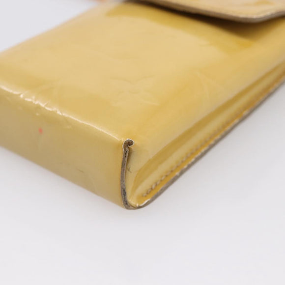LOUIS VUITTON Monogram Vernis Green Cigarette Case Beige M91048 LV Auth BA15255