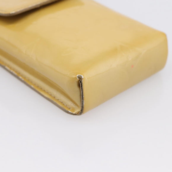 LOUIS VUITTON Monogram Vernis Green Cigarette Case Beige M91048 LV Auth BA15255