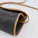 Christian Dior Honeycomb Canvas Shoulder Bag PVC Black Gold Auth BA15258-10