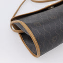 Christian Dior Honeycomb Canvas Shoulder Bag PVC Black Gold Auth BA15258-11
