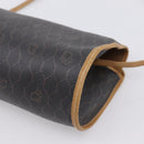 Christian Dior Honeycomb Canvas Shoulder Bag PVC Black Gold Auth BA15258-12