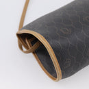 Christian Dior Honeycomb Canvas Shoulder Bag PVC Black Gold Auth BA15258-13