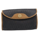 Christian Dior Honeycomb Canvas Shoulder Bag PVC Black Gold Auth BA15258-2
