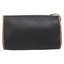 Christian Dior Honeycomb Canvas Shoulder Bag PVC Black Gold Auth BA15258-3