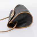 Christian Dior Honeycomb Canvas Shoulder Bag PVC Black Gold Auth BA15258-4