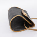 Christian Dior Honeycomb Canvas Shoulder Bag PVC Black Gold Auth BA15258-5