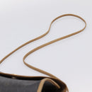 Christian Dior Honeycomb Canvas Shoulder Bag PVC Black Gold Auth BA15258-8