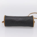 Christian Dior Honeycomb Canvas Shoulder Bag PVC Black Gold Auth BA15258-9