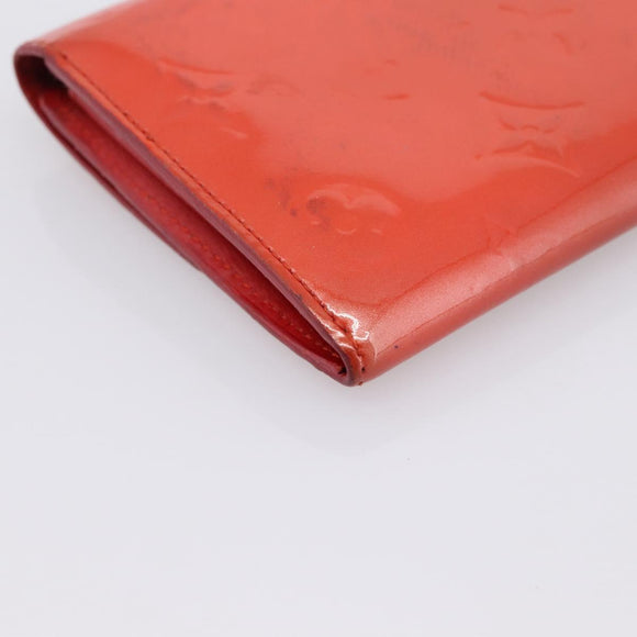 LOUIS VUITTON Vernis Portefeuille Sarah Wallet Orenge Sunset M93634 Auth BA15265