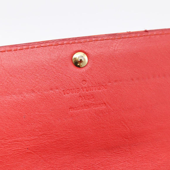 LOUIS VUITTON Vernis Portefeuille Sarah Wallet Orenge Sunset M93634 Auth BA15265