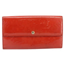 LOUIS VUITTON Vernis Portefeuille Sarah Wallet Orenge Sunset M93634 Auth BA15265-13