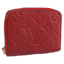 LOUIS VUITTON Monogram Empreinte Zippy Coin Purse Wallet Red M63696 Auth BA15266-1
