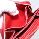 LOUIS VUITTON Monogram Empreinte Zippy Coin Purse Wallet Red M63696 Auth BA15266-19