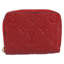 LOUIS VUITTON Monogram Empreinte Zippy Coin Purse Wallet Red M63696 Auth BA15266-13