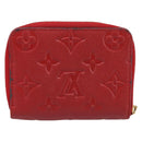 LOUIS VUITTON Monogram Empreinte Zippy Coin Purse Wallet Red M63696 Auth BA15266-2