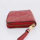 LOUIS VUITTON Monogram Empreinte Zippy Coin Purse Wallet Red M63696 Auth BA15266-3