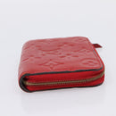 LOUIS VUITTON Monogram Empreinte Zippy Coin Purse Wallet Red M63696 Auth BA15266-4