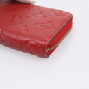 LOUIS VUITTON Monogram Empreinte Zippy Coin Purse Wallet Red M63696 Auth BA15266-7