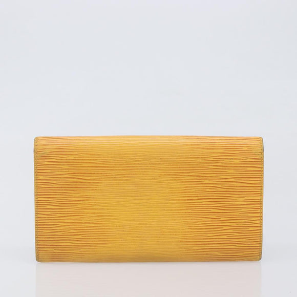 LOUIS VUITTON Epi Wallet 3 Set Red Yellow LV Auth BA15268
