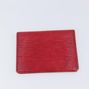 LOUIS VUITTON Epi Wallet 3 Set Red Yellow LV Auth BA15268-2