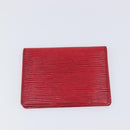 LOUIS VUITTON Epi Wallet 3 Set Red Yellow LV Auth BA15268-3