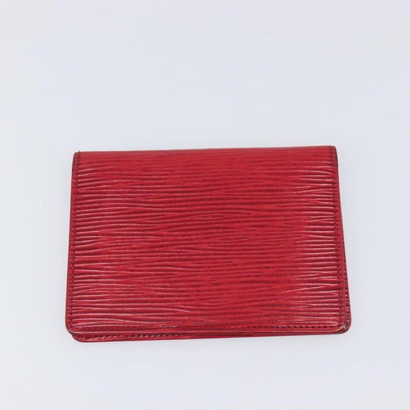 LOUIS VUITTON Epi Wallet 3 Set Red Yellow LV Auth BA15268