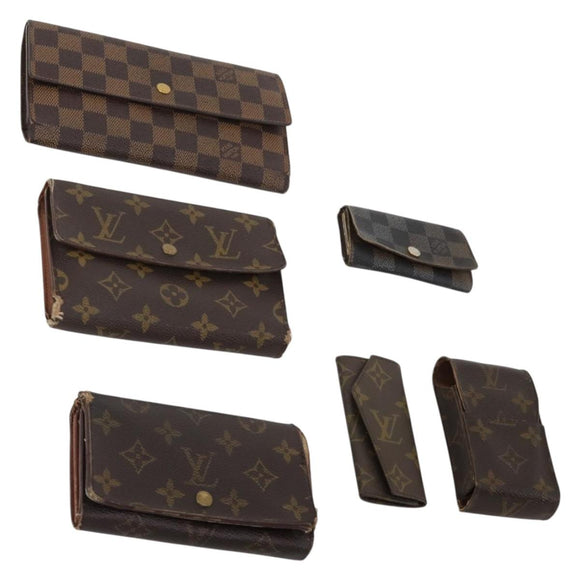 LOUIS VUITTON Monogram Damier Ebene Wallet Damier Grafitte 6 Set LV Auth BA15270