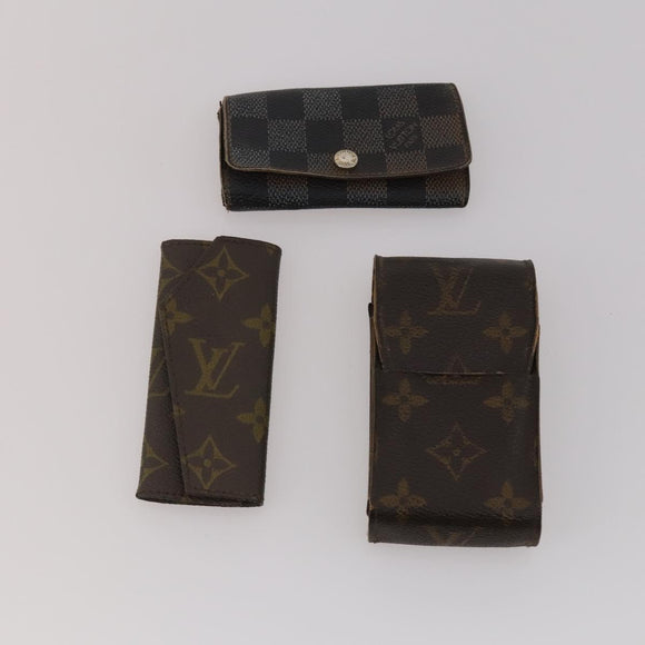LOUIS VUITTON Monogram Damier Ebene Wallet Damier Grafitte 6 Set LV Auth BA15270