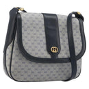 GUCCI Micro GG Supreme Shoulder Bag PVC Navy Gold 001 101 4425 Auth BA15271-1