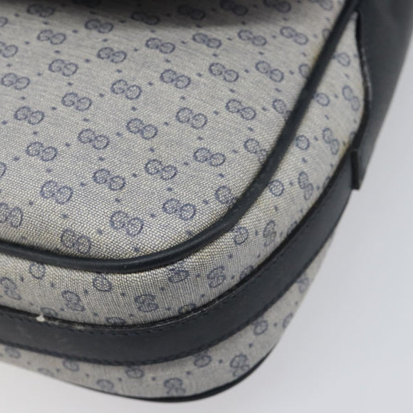 GUCCI Micro GG Supreme Shoulder Bag PVC Navy Gold 001 101 4425 Auth BA15271