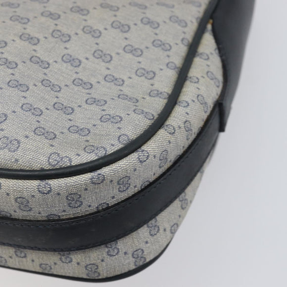 GUCCI Micro GG Supreme Shoulder Bag PVC Navy Gold 001 101 4425 Auth BA15271